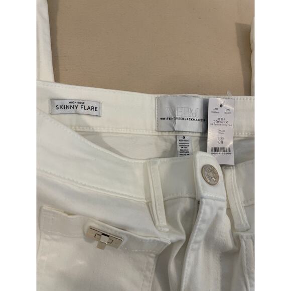 White House Black Market Jeans Womens 0R White Skinny Flare Minimalist Luxury - Picture 6 of 10